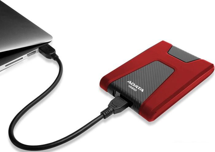 Внешний накопитель ADATA DashDrive Durable HD650 AHD650-1TU31-CRD 1TB (красный)