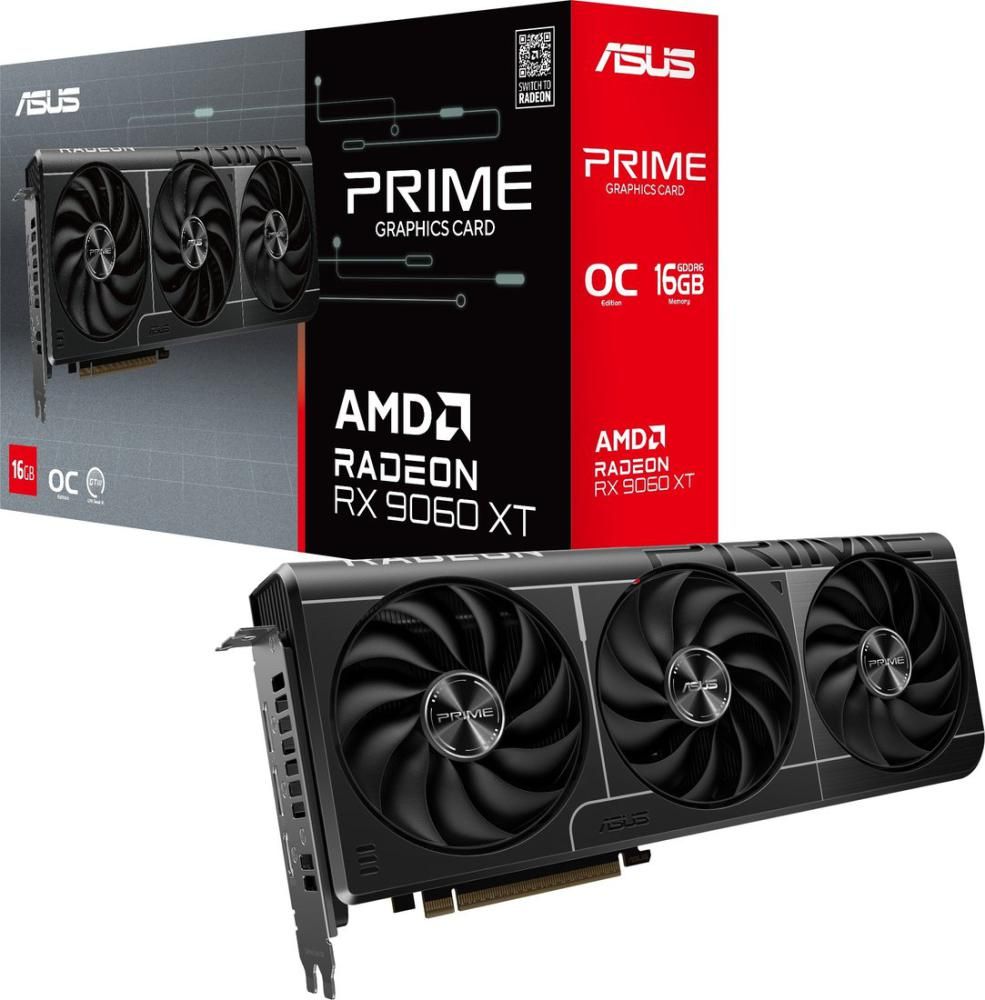 Видеокарта ASUS Prime Radeon RX 9060 XT OC Edition 16GB GDDR6 PRIME-RX9060XT-O16G