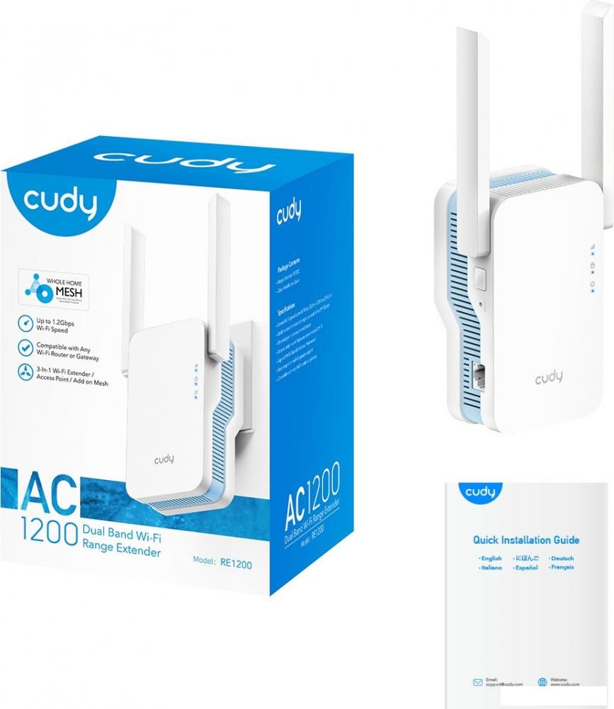 Усилитель Wi-Fi Cudy RE1200 1.0