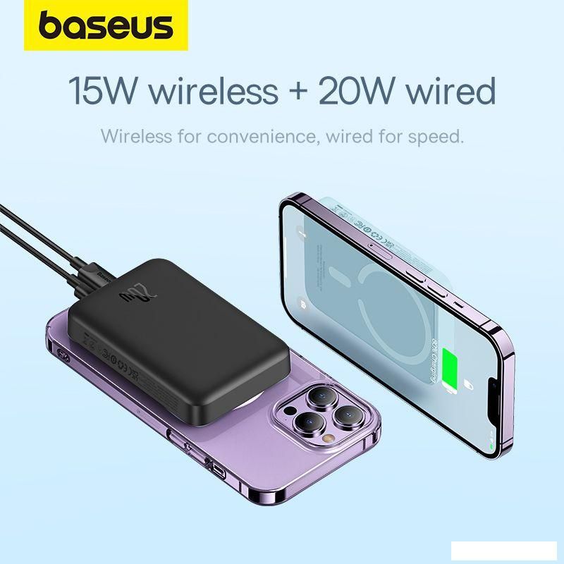 Внешний аккумулятор Baseus Magnetic Mini Air Wireless Fast Charge Power Bank 20W 10000mAh (черный)