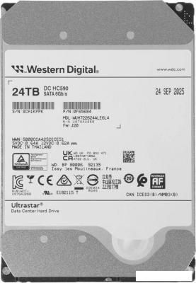 Жесткий диск WD Ultrastar DC HC590 24TB WUH722624ALE6L4