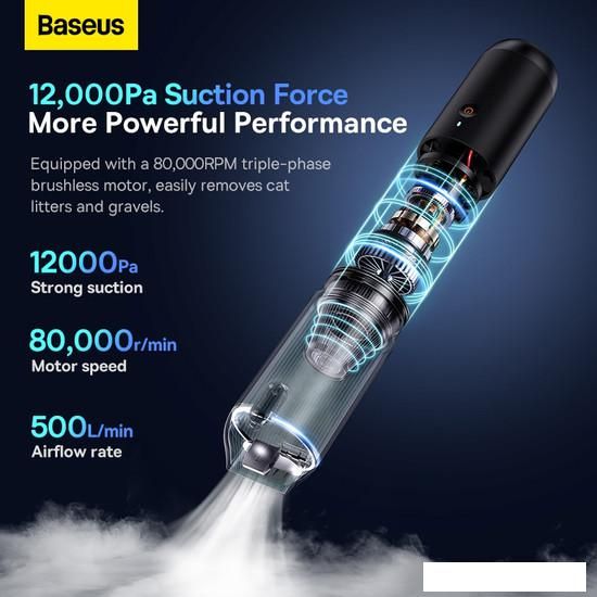 Автомобильный пылесос Baseus A3lite Car Vacuum Cleaner VCAQ050001 (черный)