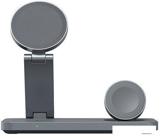 Беспроводное зарядное Magssory Yoga 3 в 1 Charging Station для Apple Qi2 WCH016m (темно-серый)