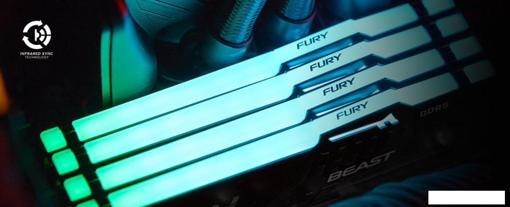 Оперативная память Kingston FURY Beast RGB 32ГБ DDR5 5600 МГц KF556C36BBE2A-32