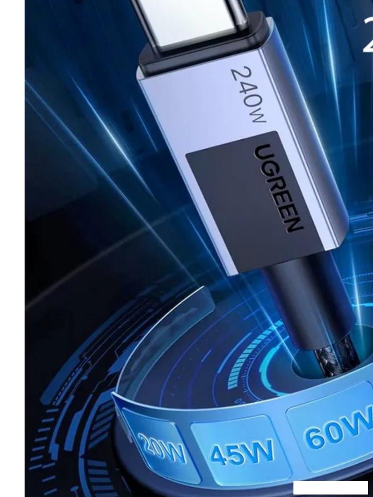 Кабель Ugreen L513 45067 USB Type-C - USB Type-C (1 м, черный)