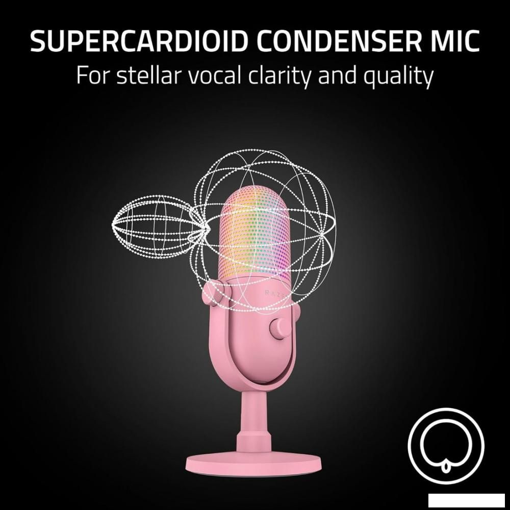 Проводной микрофон Razer Seiren V3 Chroma Quartz Pink