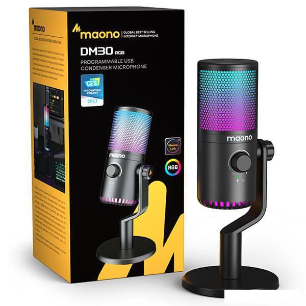 Проводной микрофон Maono DM30 RGB (черный)