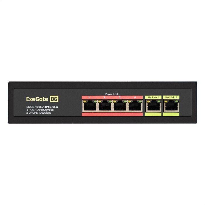 Неуправляемый коммутатор ExeGate EDGS-1006D.4PoE-65W