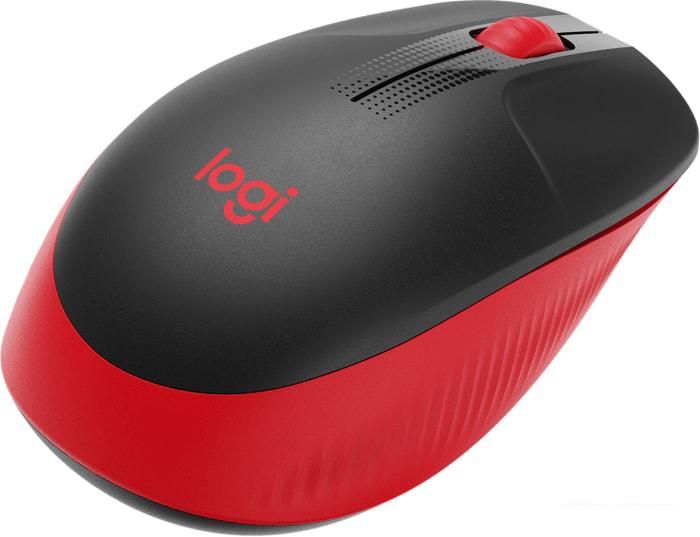Мышь Logitech M190 (черный/красный)