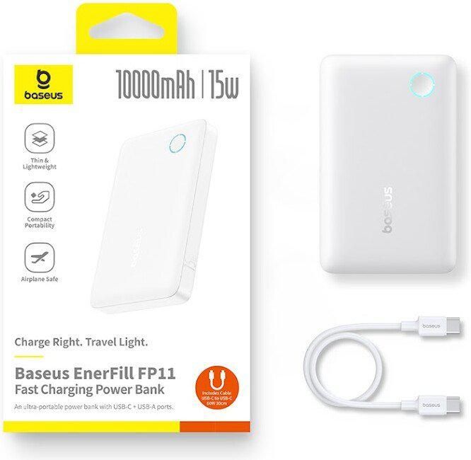 Внешний аккумулятор Baseus EnerFill FP11 10000mAh 15W (белый)