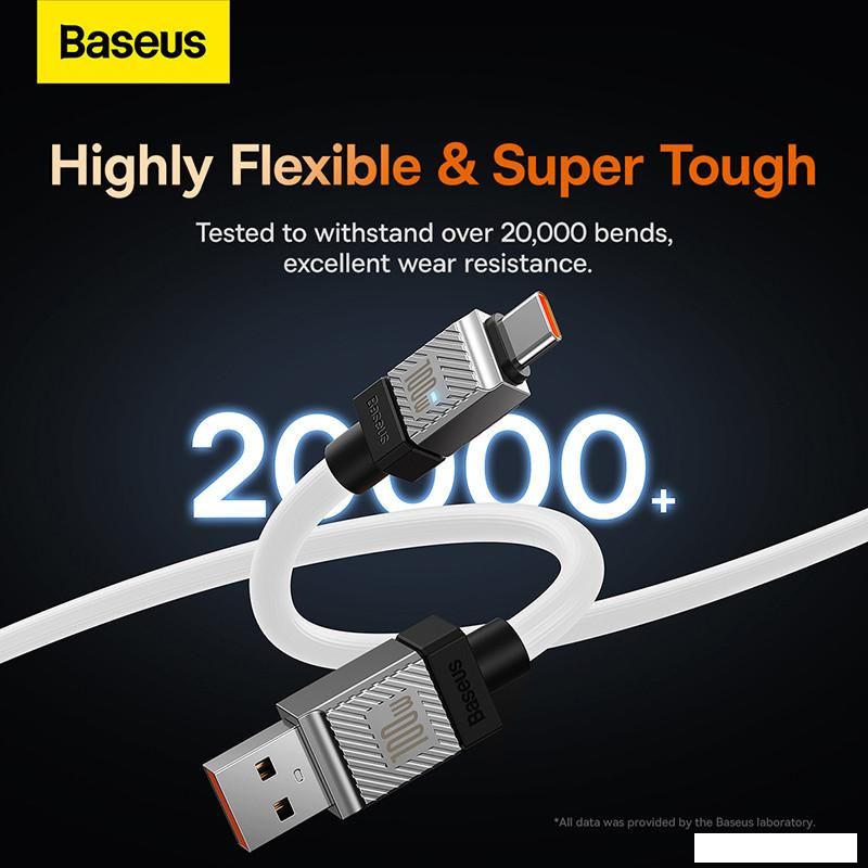Кабель Baseus CoolPlay Series Fast Charging Data Cable 100W USB Type-A - USB Type-C (1 м, белый)