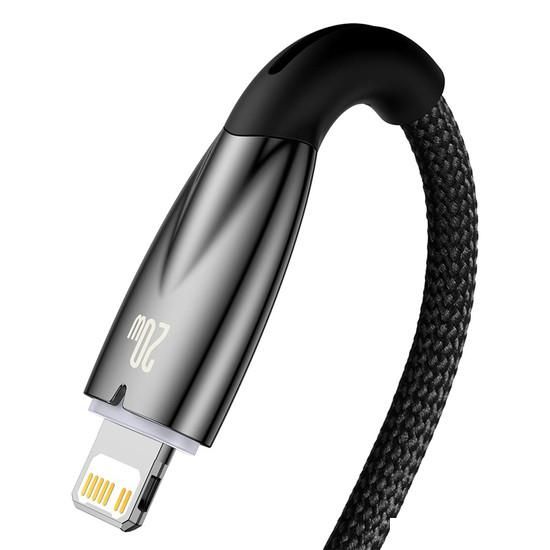 Кабель Baseus Glimmer Series USB Type-C - Lightning (2 м, черный)