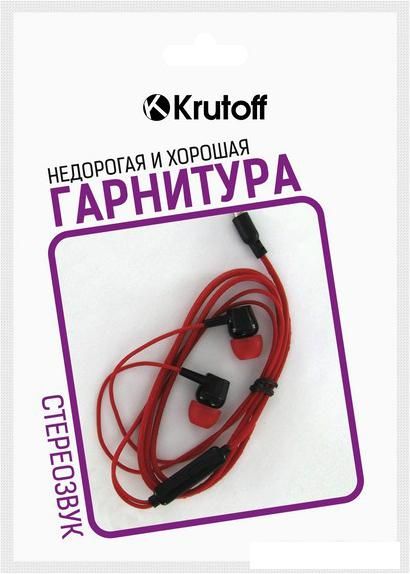 Наушники Krutoff J69 (черный/красный)