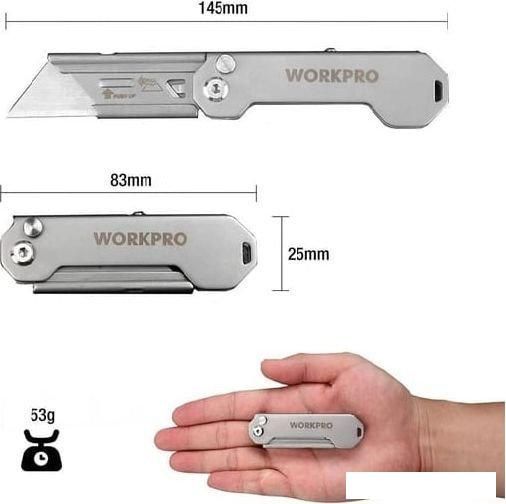 Нож строительный Workpro WP211016