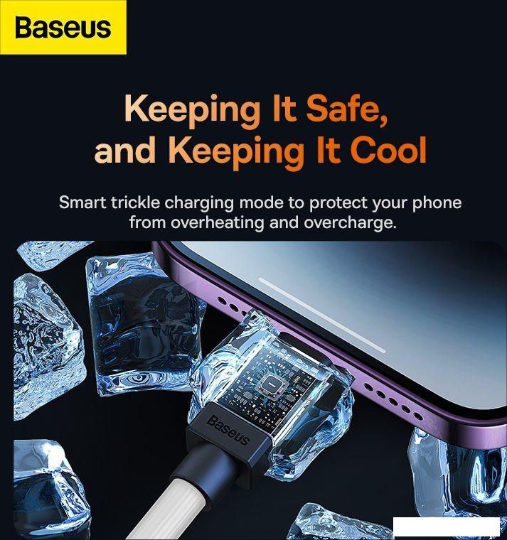 Кабель Baseus CoolPlay Series USB Type-C - Lightning (1 м, белый)
