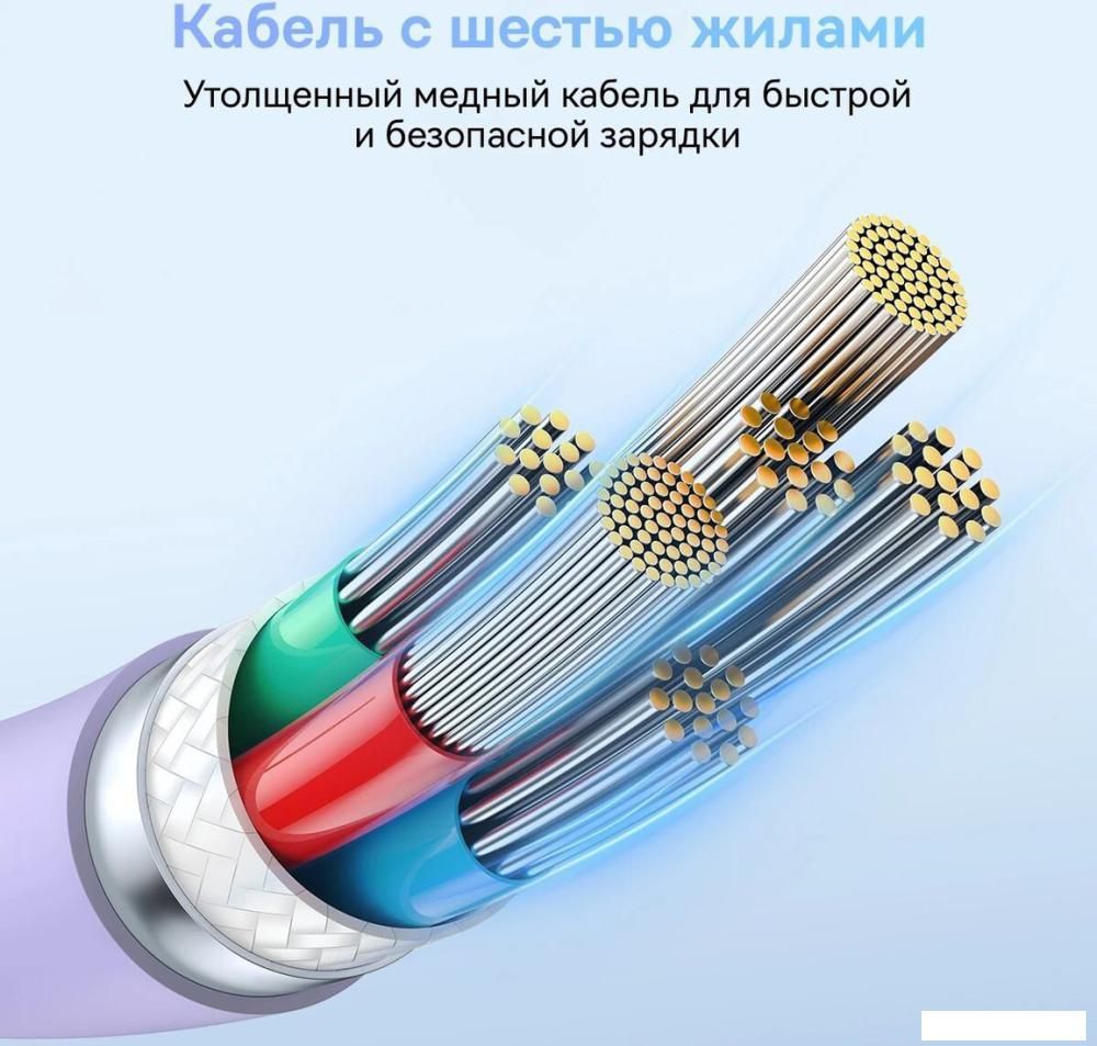 Кабель Baseus Pudding Series Fast Charging Cable 100W USB Type-C - USB Type-C (1.2 м, фиолетовый)