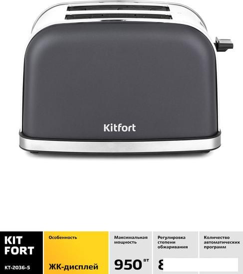 Тостер Kitfort KT-2036-5 (графит)