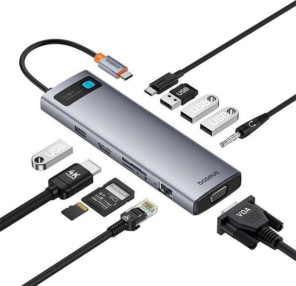 Док-станция Baseus Metal Gleam Series 11-Port Hub B00030709811-00