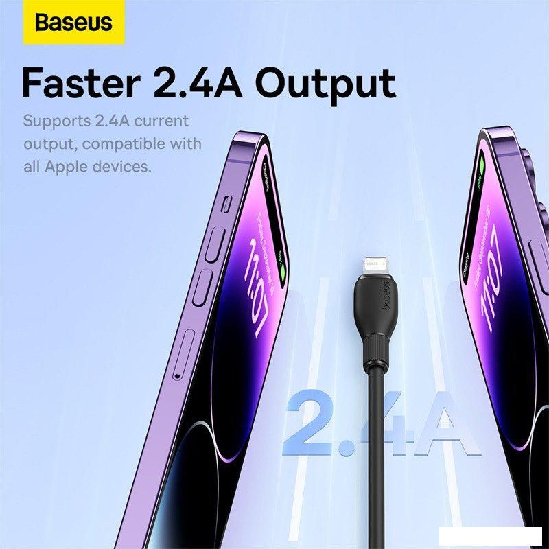Кабель Baseus Pudding Series Fast Charging Cable 2.4A USB Type-A - Lightning (1.2 м, черный)