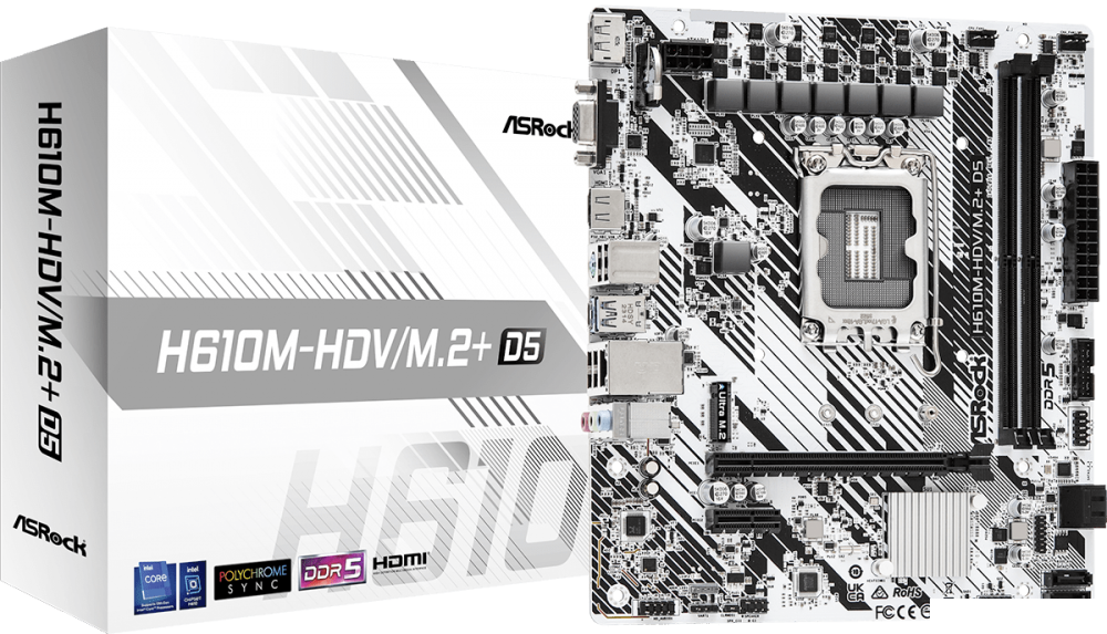 Материнская плата ASRock H610M-HDV/M.2+ D5