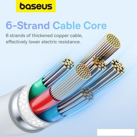 Кабель Baseus Pudding Series Fast Charging Cable 100W USB Type-C - USB Type-C (1.2 м, белый)