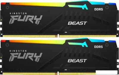 Оперативная память Kingston FURY Beast RGB 2x32ГБ DDR5 5200 МГц KF552C40BB2AK2-64