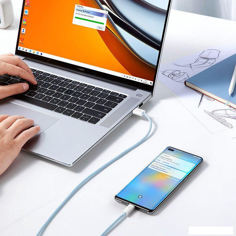 Кабель Baseus Dynamic Series USB Type-A - USB Type-C (1 м, голубой)