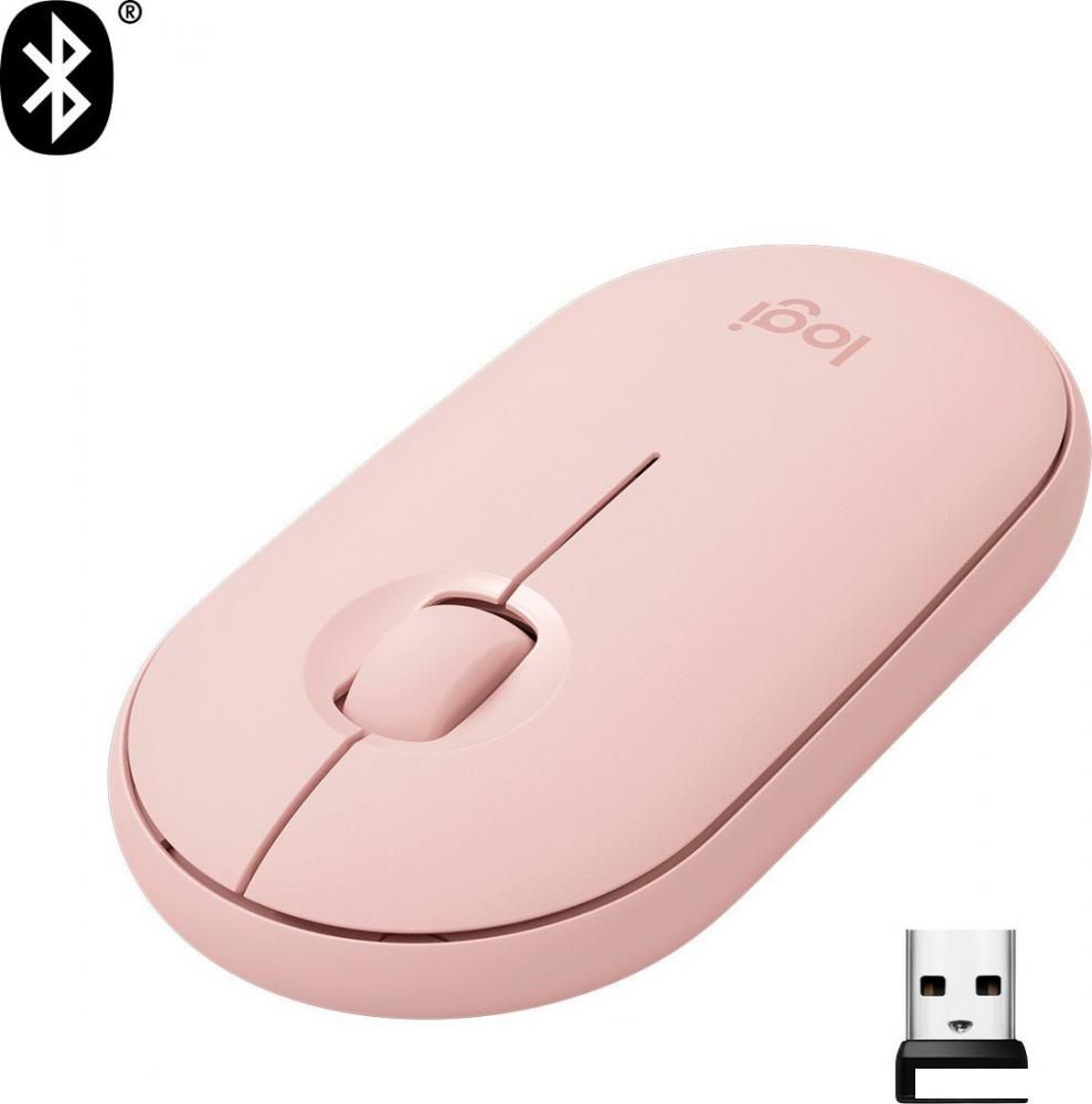 Мышь Logitech M350 Pebble (розовый)