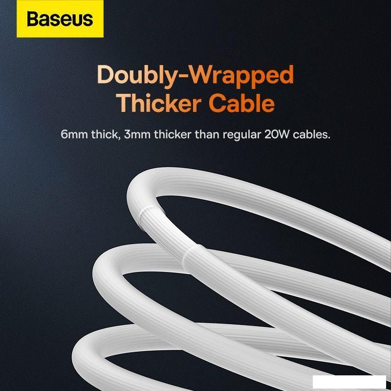 Кабель Baseus CoolPlay Series USB Type-C - Lightning (1 м, белый)
