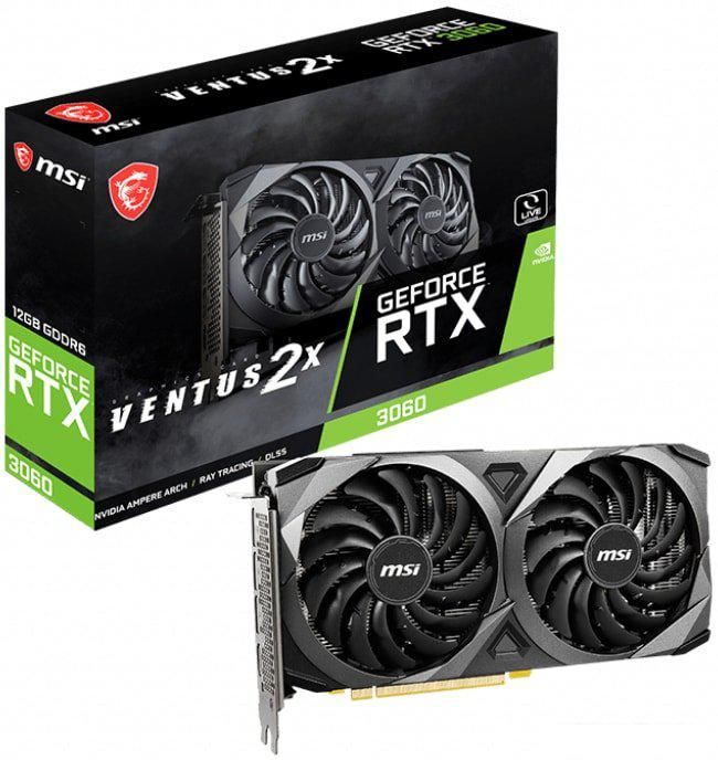 Видеокарты MSI GeForce RTX 3060 Ventus 2X 12G
