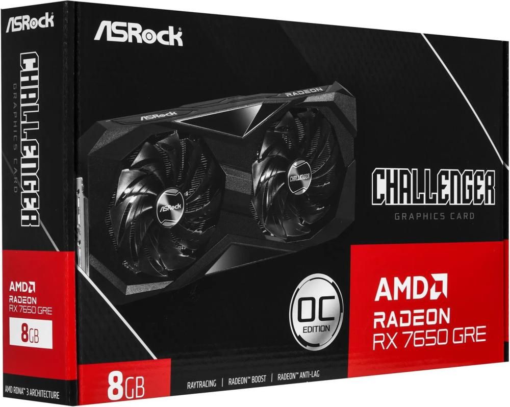 Видеокарта ASRock Radeon RX 7650 GRE Challenger SE 8GB OC RX7650GRE CL SE 8GO