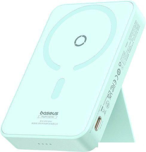 Внешний аккумулятор Baseus MagPro Magnetic Bracket Wireless Fast-Charging Power Bank 20W 5000mAh (мятный)