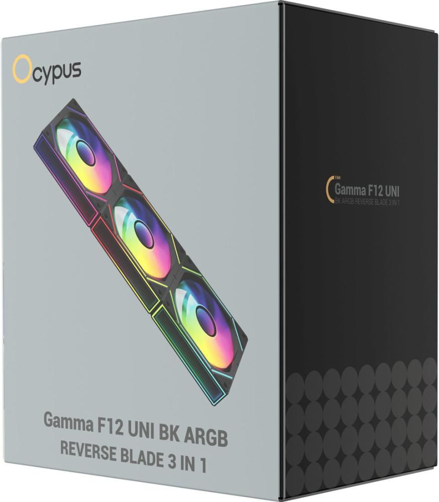 Комплект вентиляторов для корпуса Ocypus Gamma F12 Uni BK ARGB Reverse Blade 3IN1