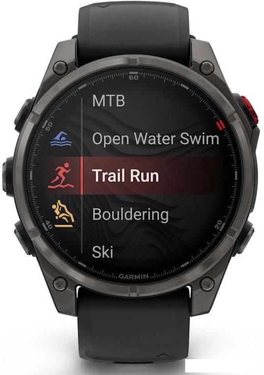 Умные часы Garmin Fenix 8 Pro 47 мм (серый, черный силиконовый ремешок)