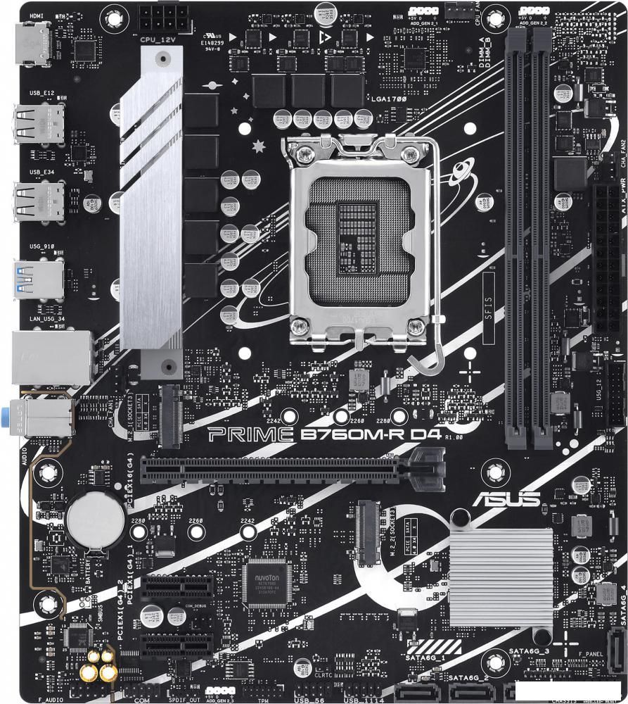 Материнская плата ASUS PRIME B760M-R D4