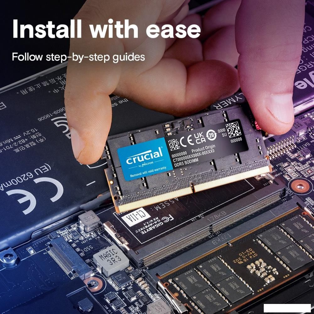 Оперативная память Crucial 8ГБ DDR5 SODIMM 5600 МГц CT8G56C46S5