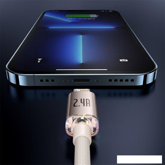 Кабель Baseus Crystal Shine USB Type-A - Lightning (1.2 м, розовый)