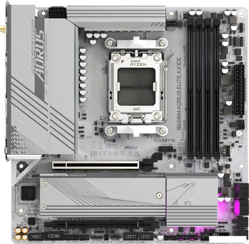 Материнская плата Gigabyte B650M Aorus Elite AX Ice