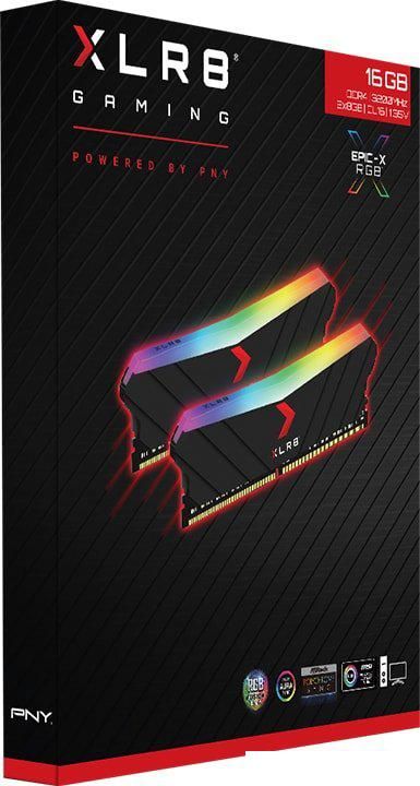 Оперативная память PNY XLR8 Gaming Epic-X RGB 2x8GB DDR4 PC4-25600 MD16GK2D4320016XRGB