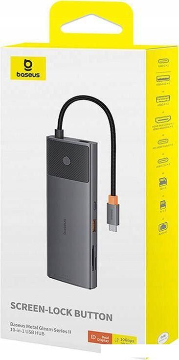 Док-станция Baseus Metal Gleam Series II 10-in1 USB Hub B00061800123-00