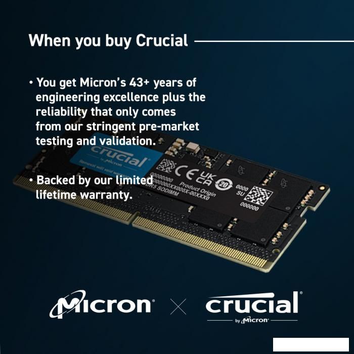 Оперативная память Crucial 16ГБ DDR5 SODIMM 4800МГц CB16GS4800