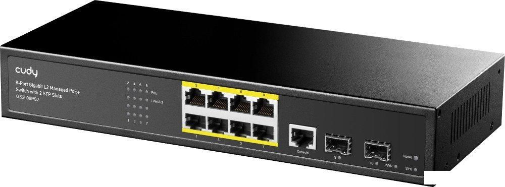 Управляемый коммутатор 2-го уровня Cudy GS2008PS2 1.0