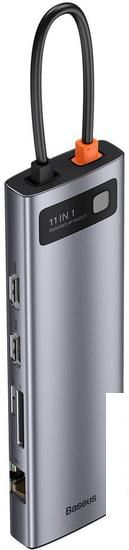 Док-станция Baseus Metal Gleam Series 11-in-1 Multifunctional HUB Type-C Hub Docking Station CAHUB-CT0G