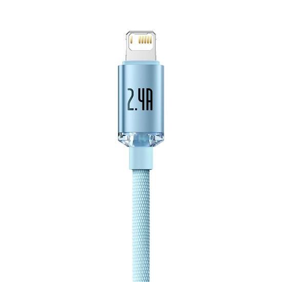 Кабель Baseus Crystal Shine USB Type-A - Lightning (1.2 м, голубой)
