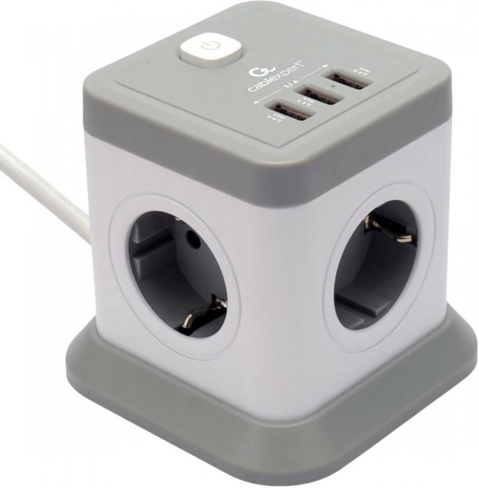 Сетевой фильтр Cablexpert TWR-4-U3-W-2