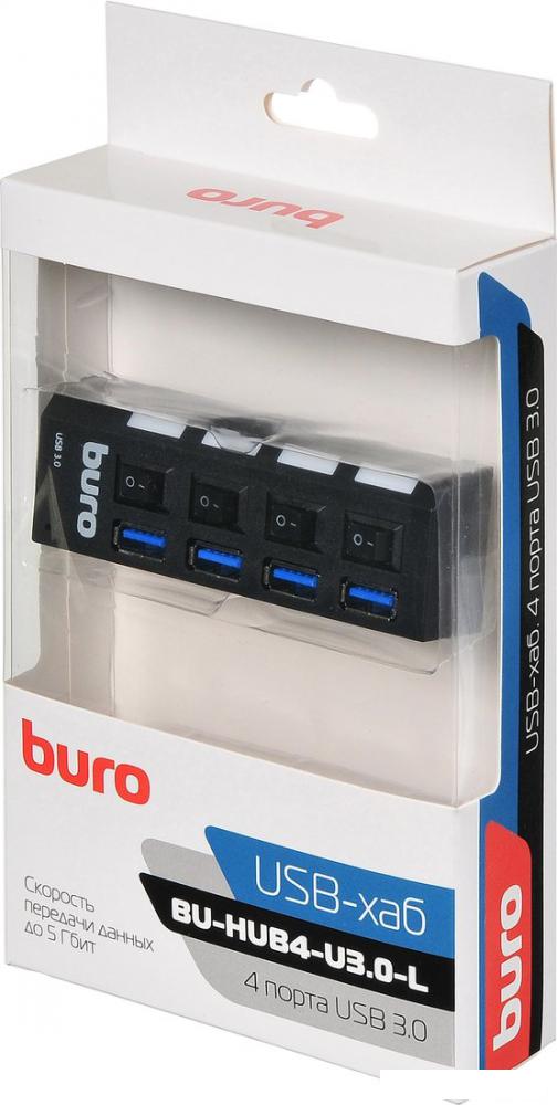 USB-хаб  Buro BU-HUB4-U3.0-L