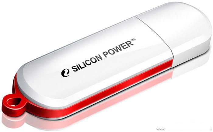 USB Flash Silicon-Power LuxMini 320 32GB (белый/красный)