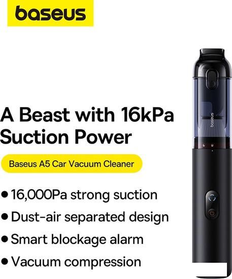 Автомобильный пылесос Baseus A5 Car Vacuum Cleaner C30459500111-00