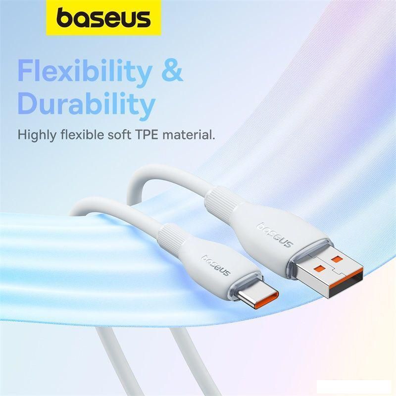 Кабель Baseus Pudding Series USB Type-A - USB Type-C (2 м, белый)