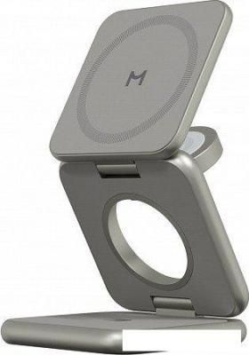 Беспроводное зарядное Magssory Fold Pro 3 в 1 WCH063 (титановый)
